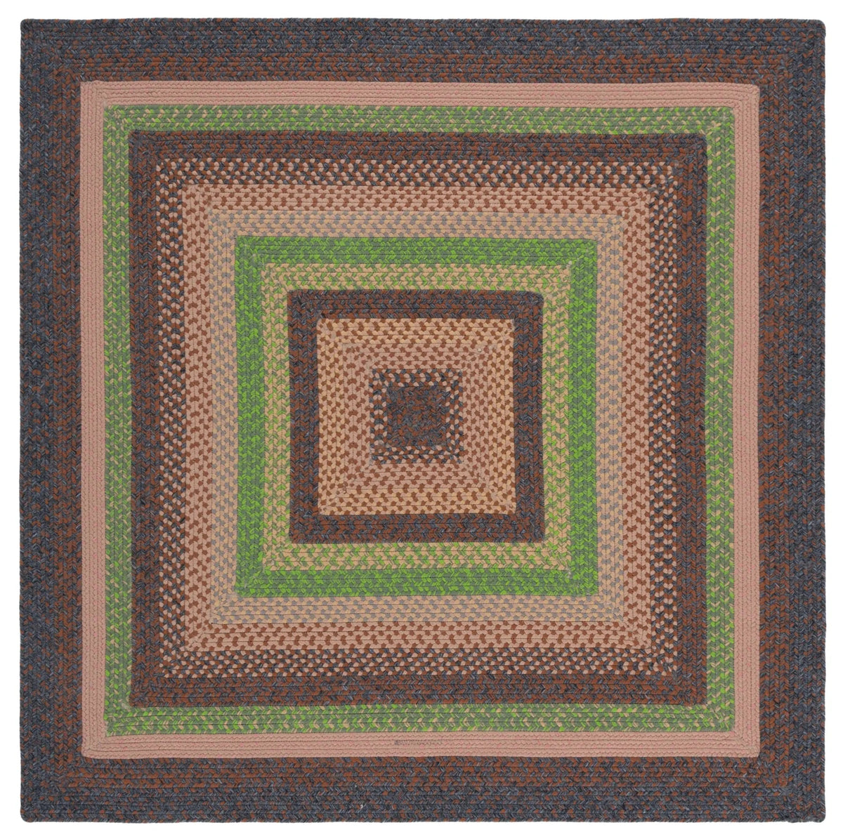 Safavieh Braided 5'-0" x 5'-0" Rug in Brown / Green