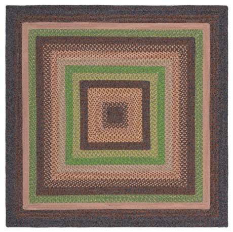 Safavieh Braided 5'-0" x 5'-0" Rug in Brown / Green