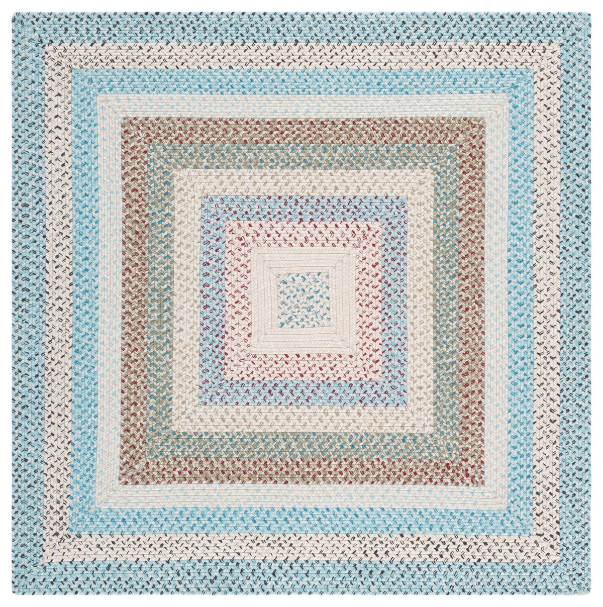 Safavieh Braided 5'-0" x 5'-0" Rug in Beige / Light Blue