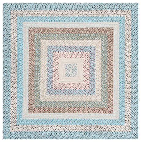 Safavieh Braided 5'-0" x 5'-0" Rug in Beige / Light Blue