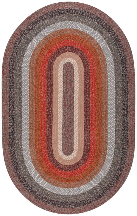 Safavieh Braided 5'-0" x 8'-0" Rug in Brown / Rust
