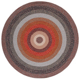 Safavieh Braided 5'-0" x 5'-0" Rug in Brown / Rust