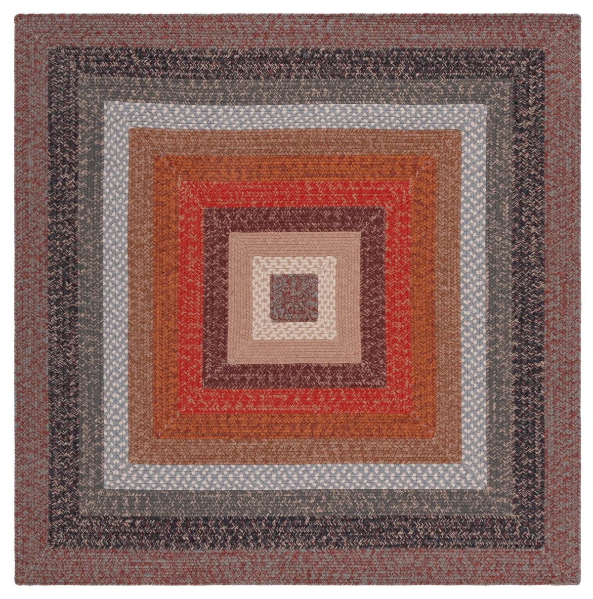 Safavieh Braided 5'-0" x 5'-0" Rug in Brown / Rust