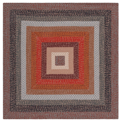 Safavieh Braided 5'-0" x 5'-0" Rug in Brown / Rust