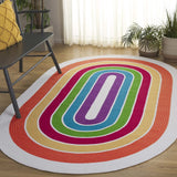 Safavieh Braided 5'-0" x 8'-0" Rug in Ivory / Rainbow