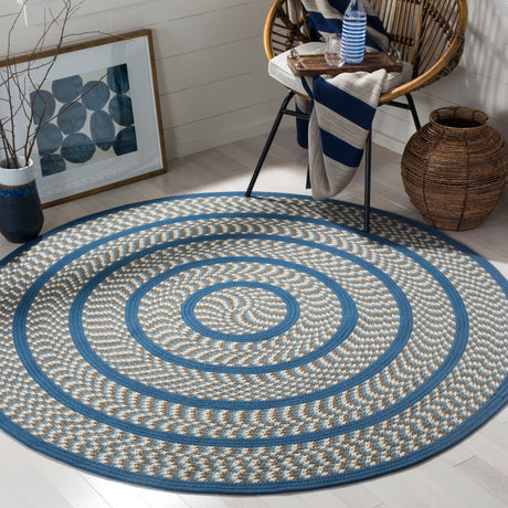 Safavieh Braided Brd401A Ivory/Blue Rug.