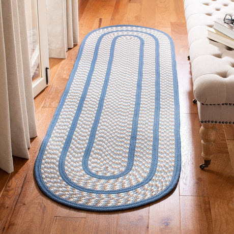 Safavieh Braided Brd401A Ivory/Blue Rug.