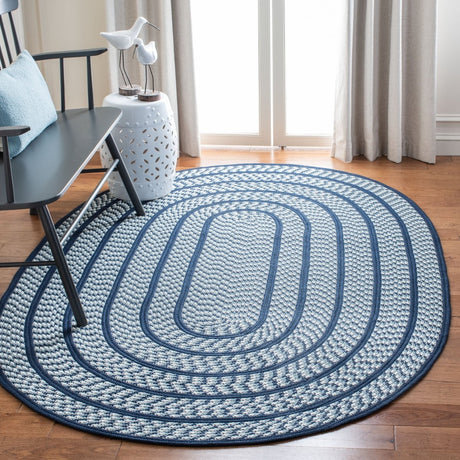 Safavieh Braided Brd401D Ivory/Navy Rug.