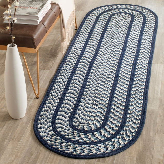 Safavieh Braided Brd401D Ivory/Navy Rug.