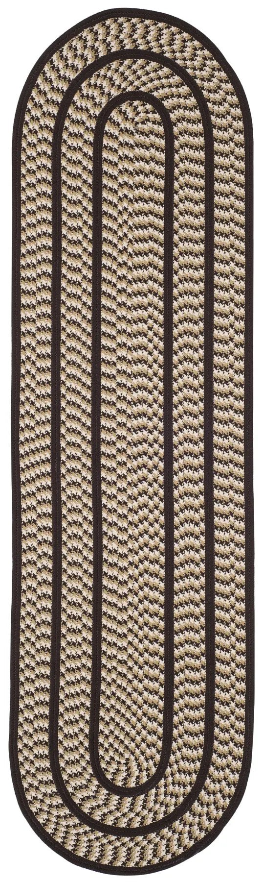 Safavieh Braided 2'-3" x 8'-0" Rug in Ivory / Dark Brown