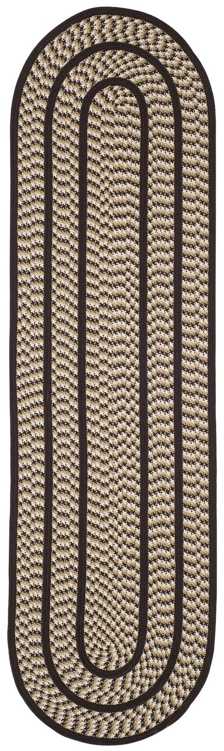 Safavieh Braided 2'-3" x 8'-0" Rug in Ivory / Dark Brown
