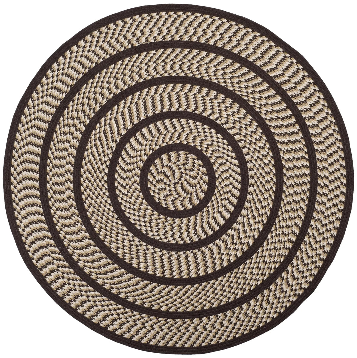 Safavieh Braided 6'-0" x 6'-0" Rug in Ivory / Dark Brown