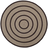 Safavieh Braided 6'-0" x 6'-0" Rug in Ivory / Dark Brown