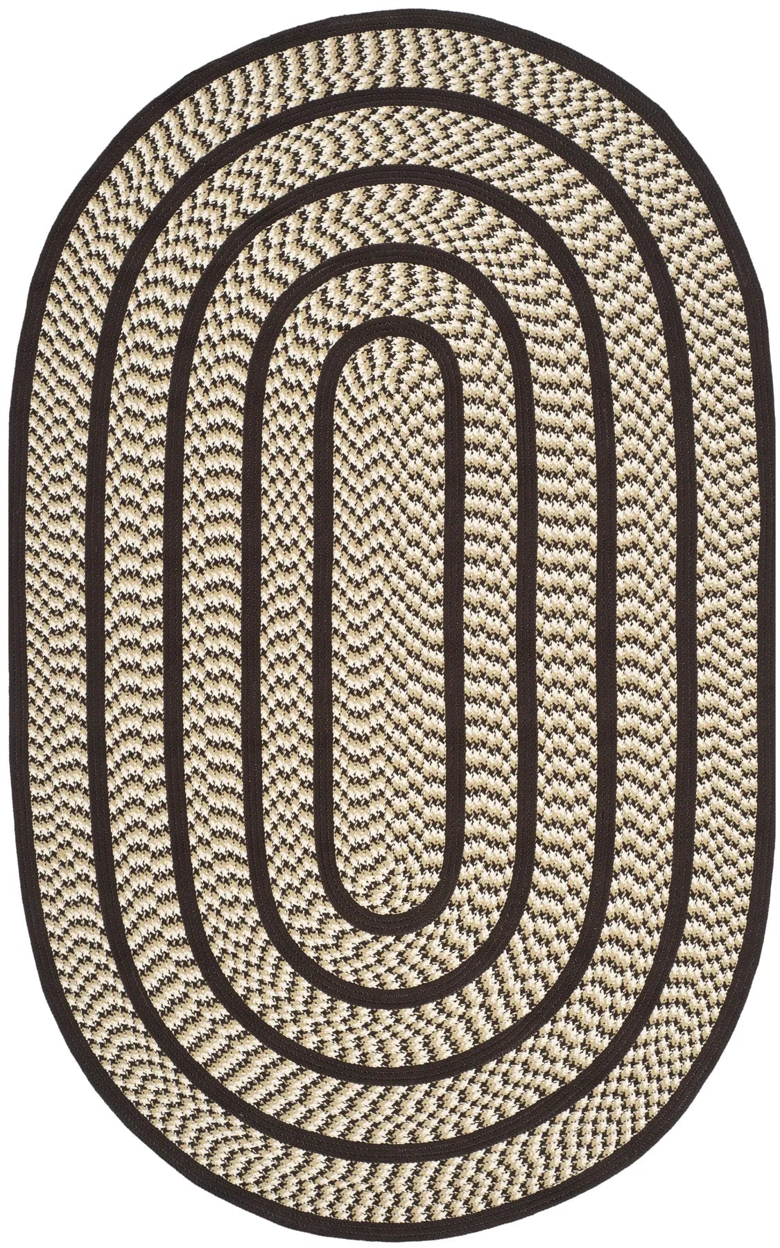 Safavieh Braided 5'-0" x 8'-0" Rug in Ivory / Dark Brown