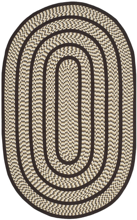 Safavieh Braided 5'-0" x 8'-0" Rug in Ivory / Dark Brown