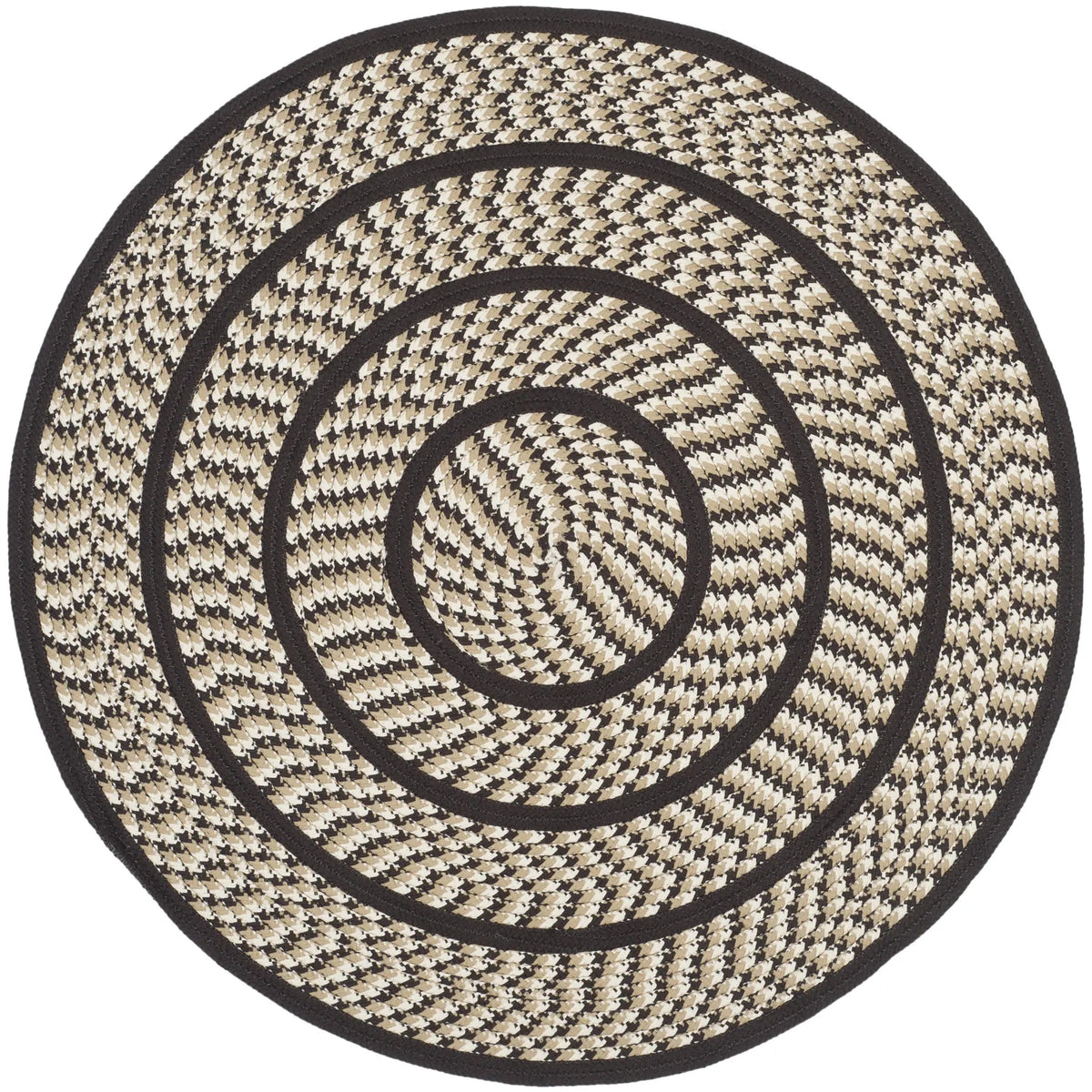 Safavieh Braided 4'-0" x 4'-0" Rug in Ivory / Dark Brown