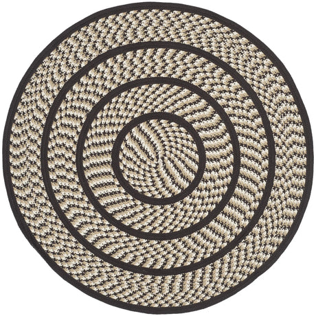 Safavieh Braided 4'-0" x 4'-0" Rug in Ivory / Dark Brown