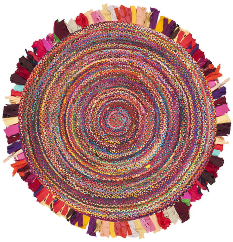 Safavieh Braided 6'-0" x 6'-0" Rug in Red / Multi