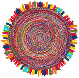 Safavieh Braided 5'-0" x 5'-0" Rug in Red / Multi