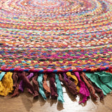 Safavieh Braided 6'-0" x 6'-0" Rug in Red / Multi