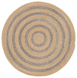 Safavieh Braided 3'-0" x 3'-0" Rug in Natural / Grey