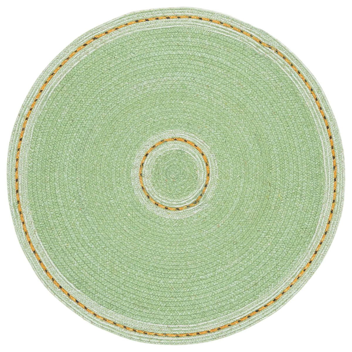 Safavieh Braided 3'-0" x 3'-0" Rug in Green / Gold