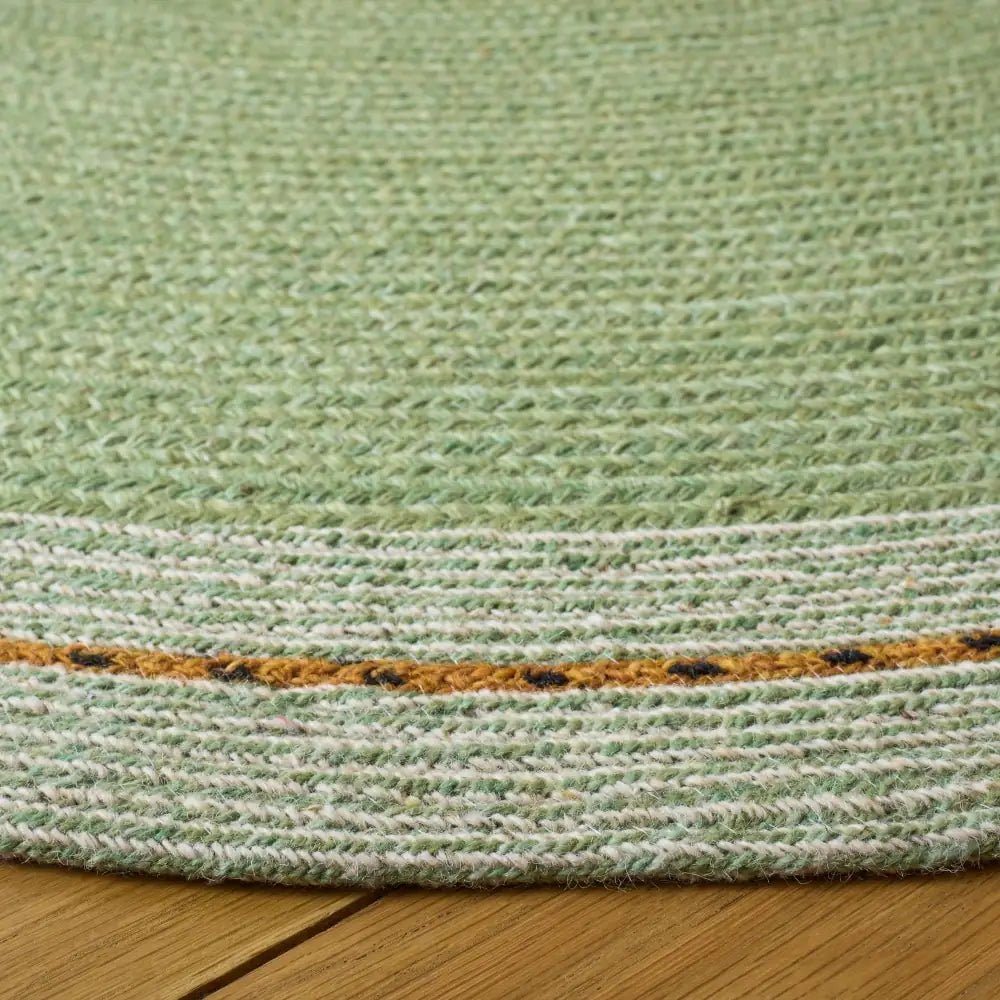 Safavieh Braided 5'-0" x 5'-0" Rug in Green / Gold
