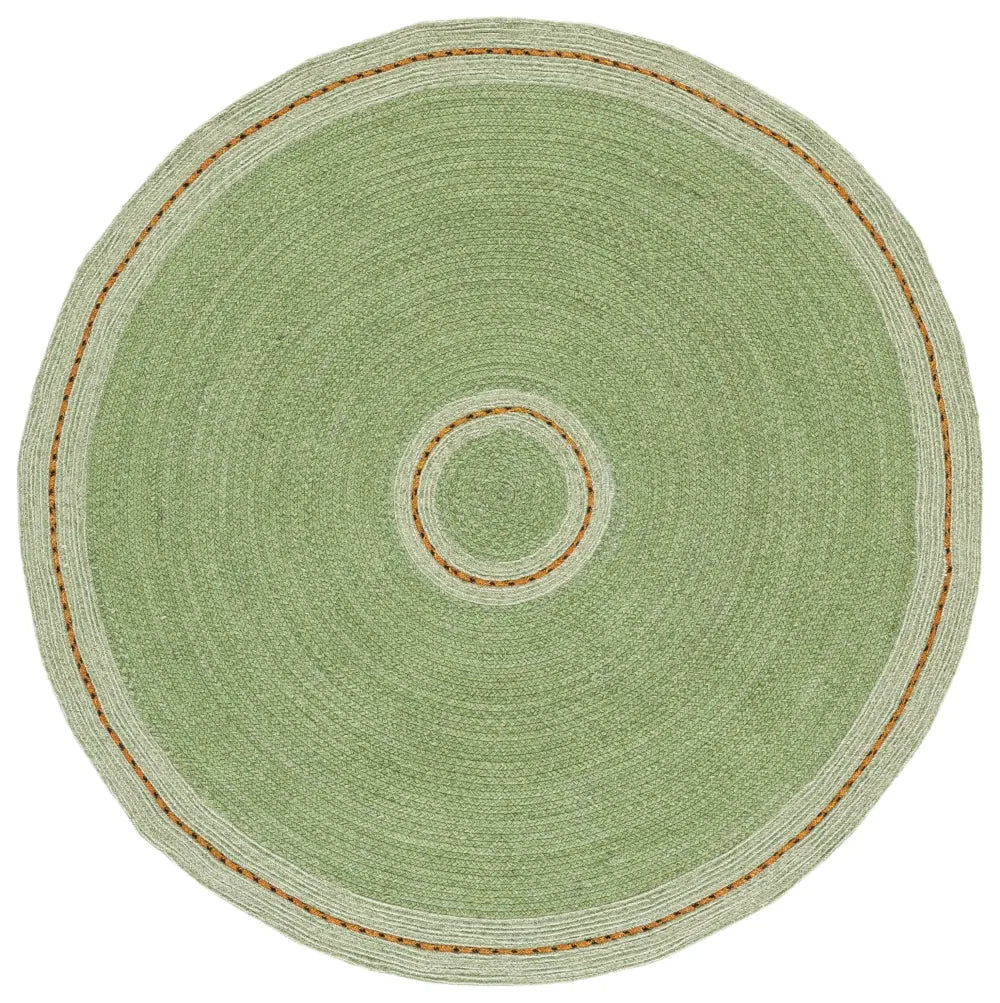 Safavieh Braided 5'-0" x 5'-0" Rug in Green / Gold