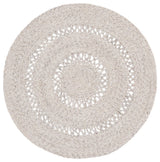 Safavieh Braided 3'-0" x 3'-0" Rug in Grey / Silver