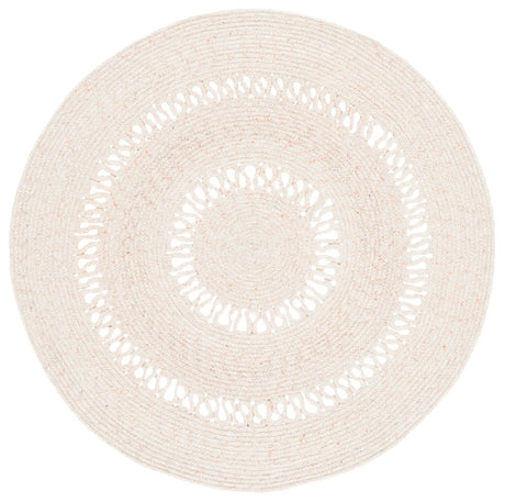 Safavieh Braided 3'-0" x 3'-0" Rug in Peach / Ivory