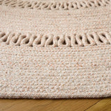 Safavieh Braided 5'-0" x 5'-0" Rug in Peach / Ivory
