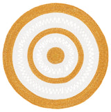 Safavieh Braided 3'-0" x 3'-0" Rug in Gold / Ivory