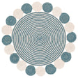 Safavieh Braided 3'-0" x 3'-0" Rug in Turquoise / Peach