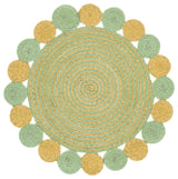 Safavieh Braided 3'-0" x 3'-0" Rug in Green / Gold