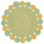 Safavieh Braided 3'-0" x 3'-0" Rug in Green / Gold