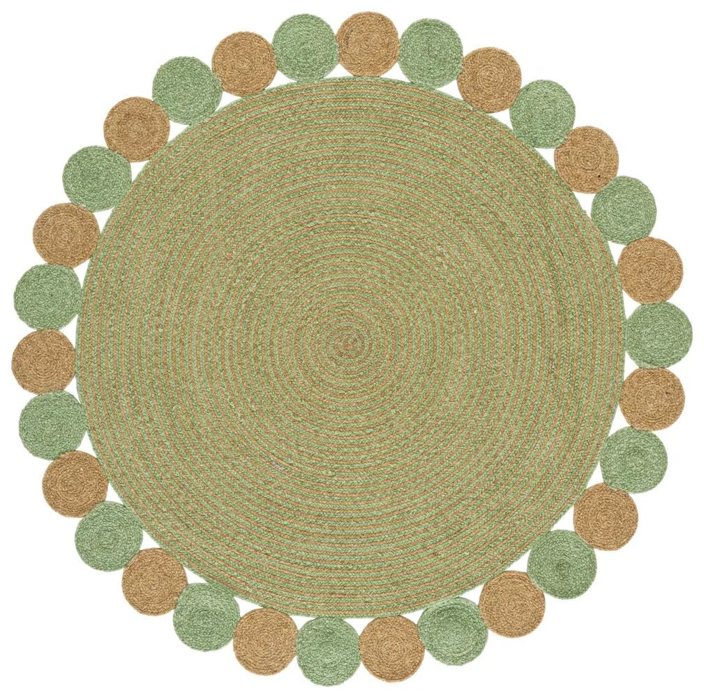 Safavieh Braided 5'-0" x 5'-0" Rug in Green / Gold
