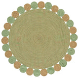Safavieh Braided 5'-0" x 5'-0" Rug in Green / Gold