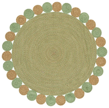 Safavieh Braided 5'-0" x 5'-0" Rug in Green / Gold