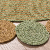 Safavieh Braided 5'-0" x 5'-0" Rug in Green / Gold