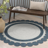 Safavieh Braided 5'-0" x 5'-0" Rug in Blue / Sage