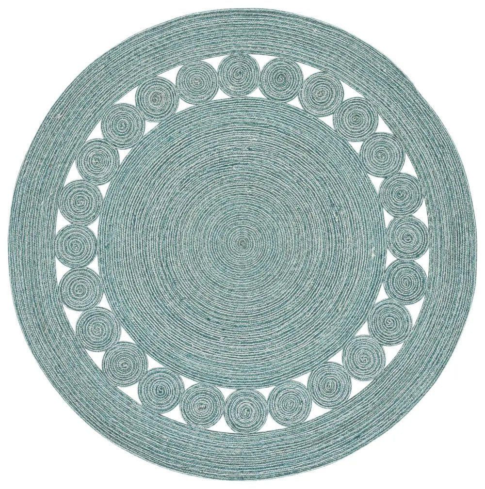 Safavieh Braided 5'-0" x 5'-0" Rug in Turquoise / Ivory