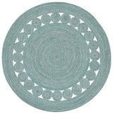 Safavieh Braided 5'-0" x 5'-0" Rug in Turquoise / Ivory