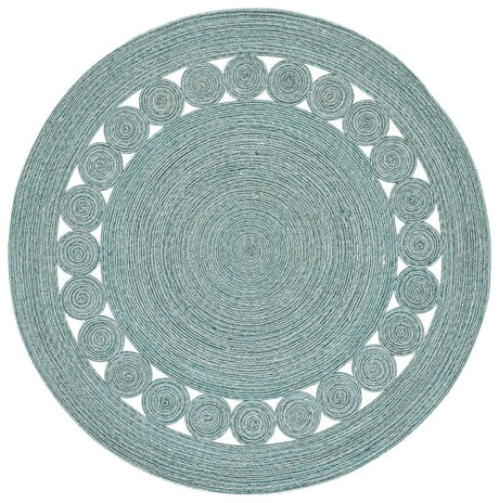 Safavieh Braided 5'-0" x 5'-0" Rug in Turquoise / Ivory