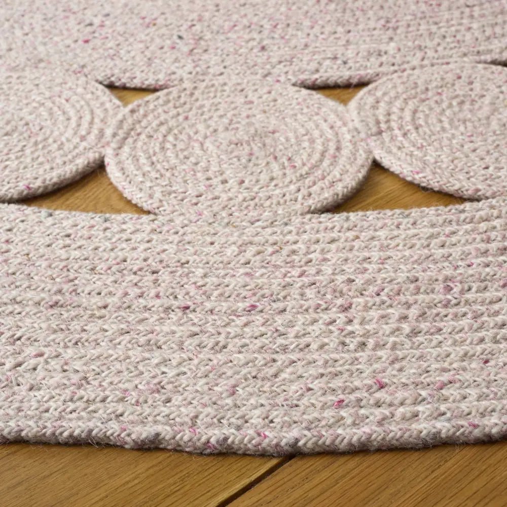 Safavieh Braided 5'-0" x 5'-0" Rug in Pink / Ivory