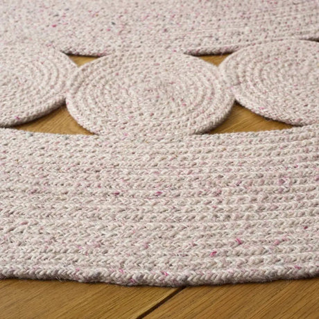 Safavieh Braided 5'-0" x 5'-0" Rug in Pink / Ivory