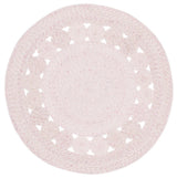 Safavieh Braided 3'-0" x 3'-0" Rug in Pink / Ivory