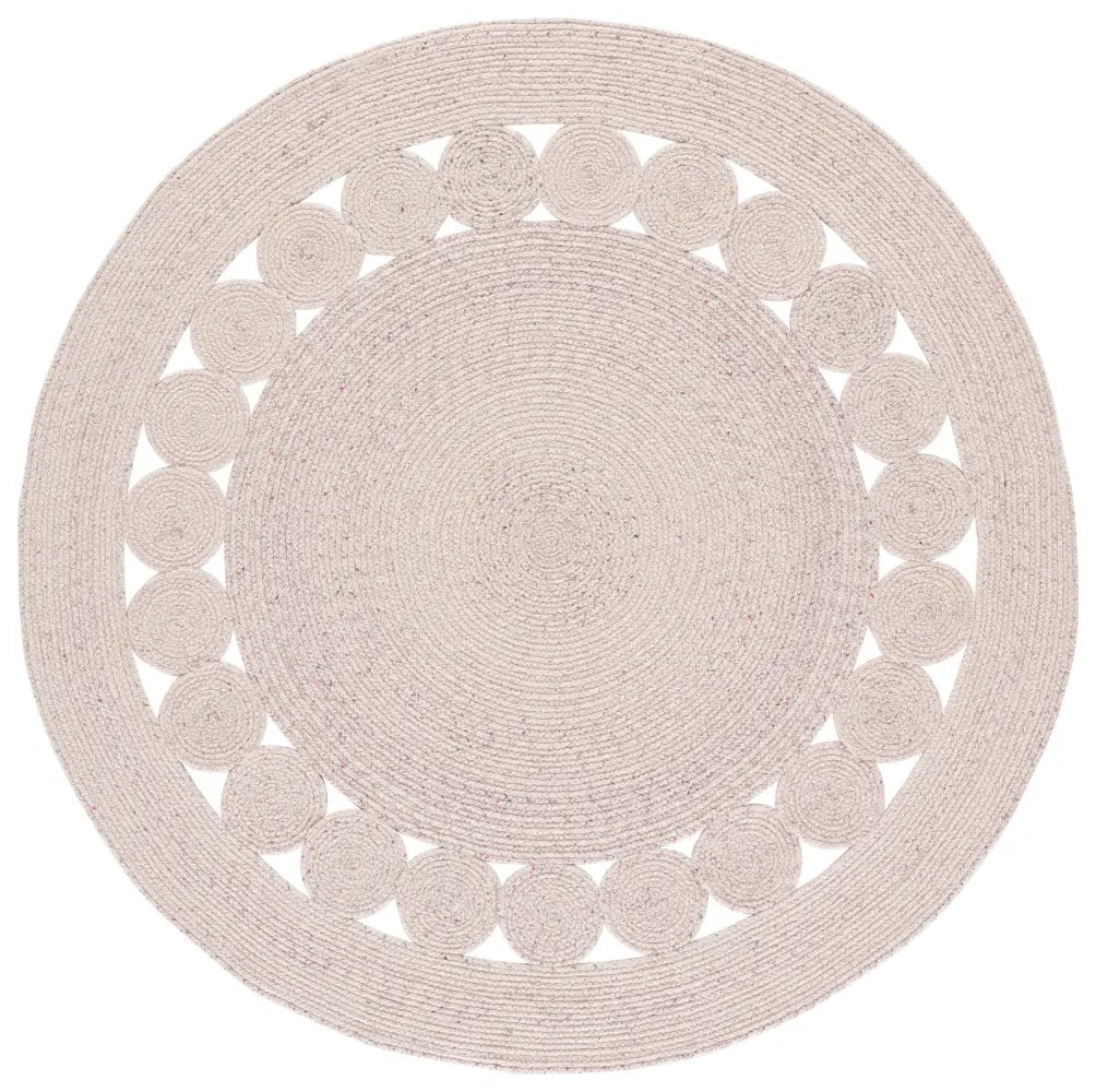 Safavieh Braided 5'-0" x 5'-0" Rug in Pink / Ivory
