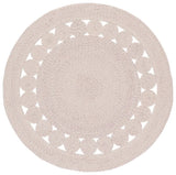 Safavieh Braided 5'-0" x 5'-0" Rug in Pink / Ivory
