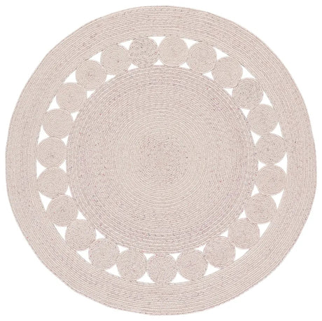 Safavieh Braided 5'-0" x 5'-0" Rug in Pink / Ivory