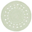 Safavieh Braided 3'-0" x 3'-0" Rug in Green / Ivory